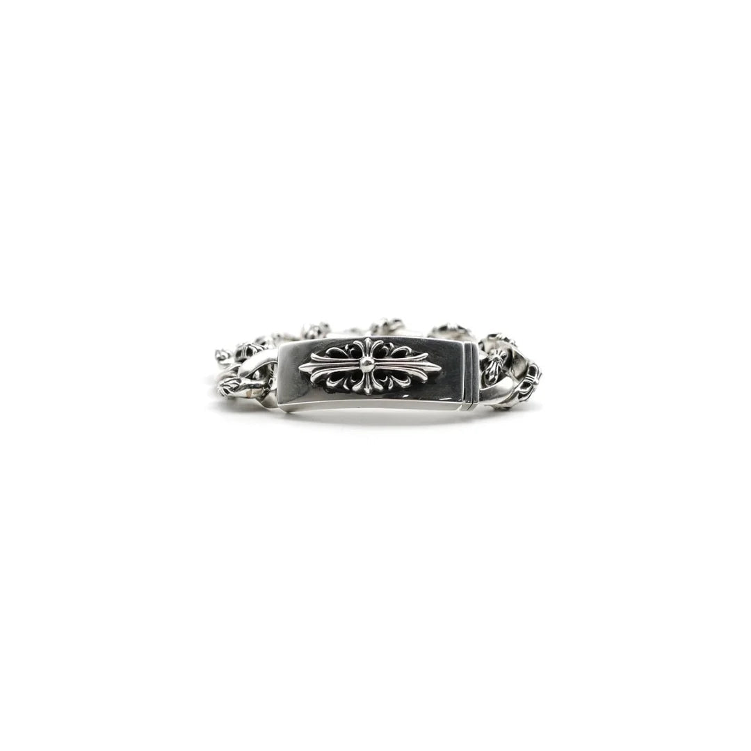 Chrome Hearts 925 Sterling silver Thick Domineering Cross Bracelet