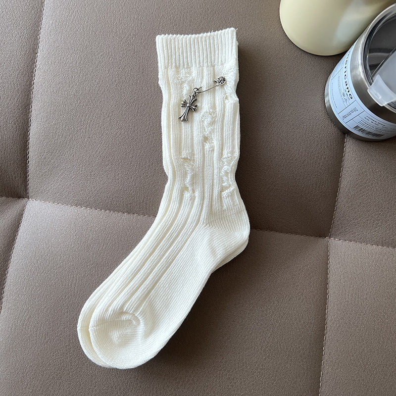 Chrome Hearts Cross Pin Socks