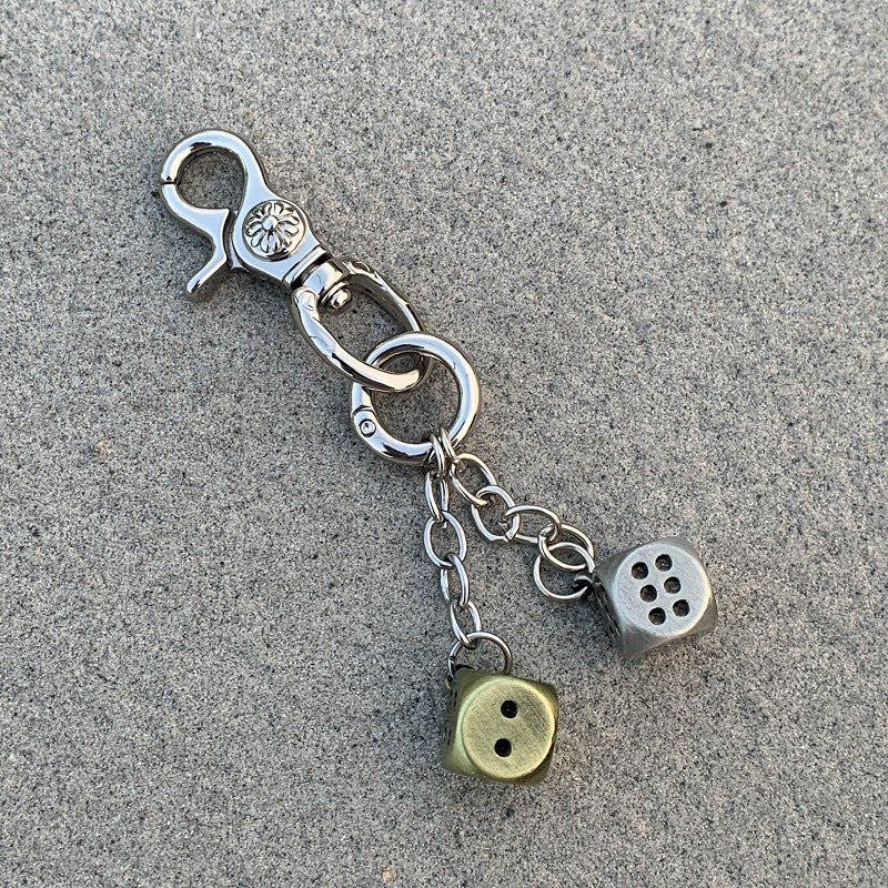 Chrome Hearts heavy-duty keychain dice pendant