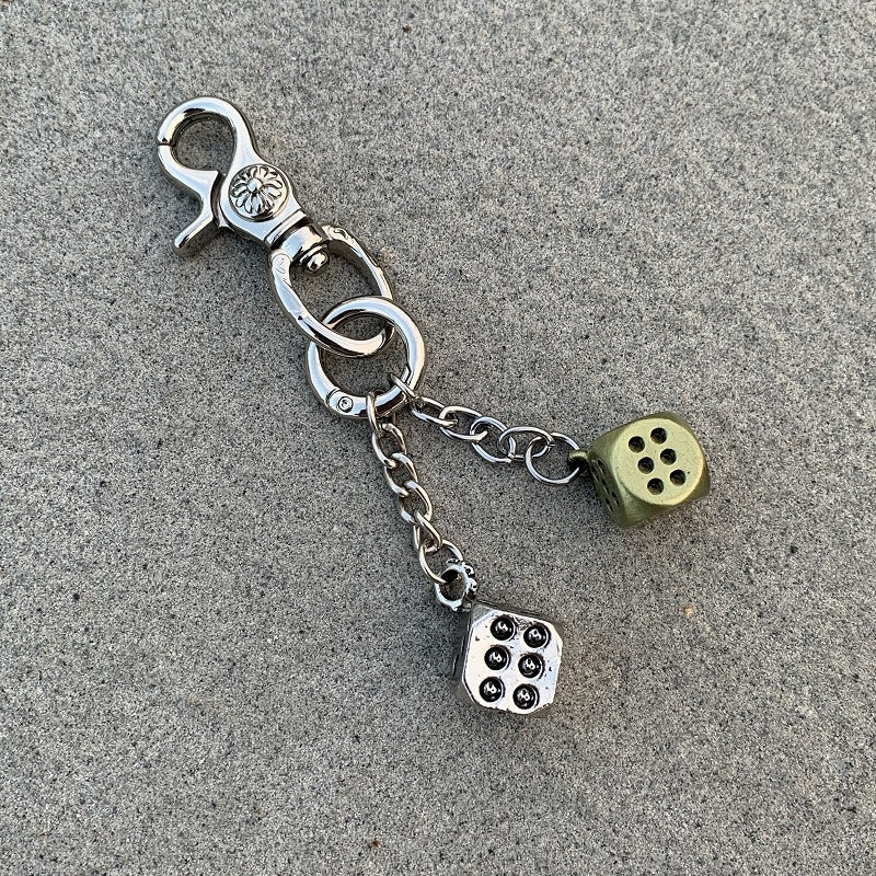 Chrome Hearts heavy-duty keychain dice pendant