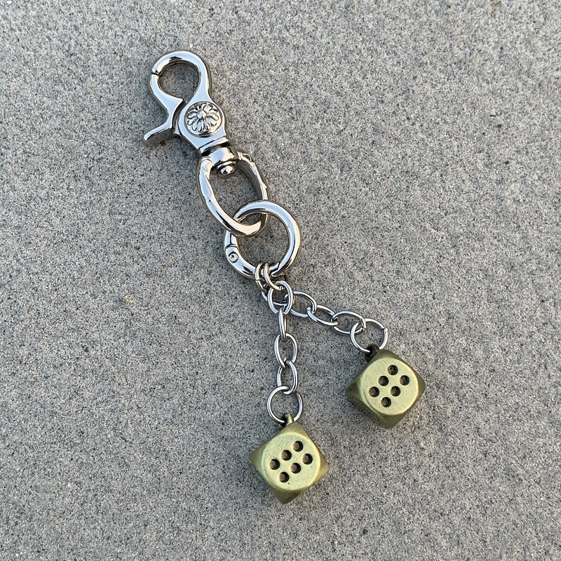 Chrome Hearts heavy-duty keychain dice pendant