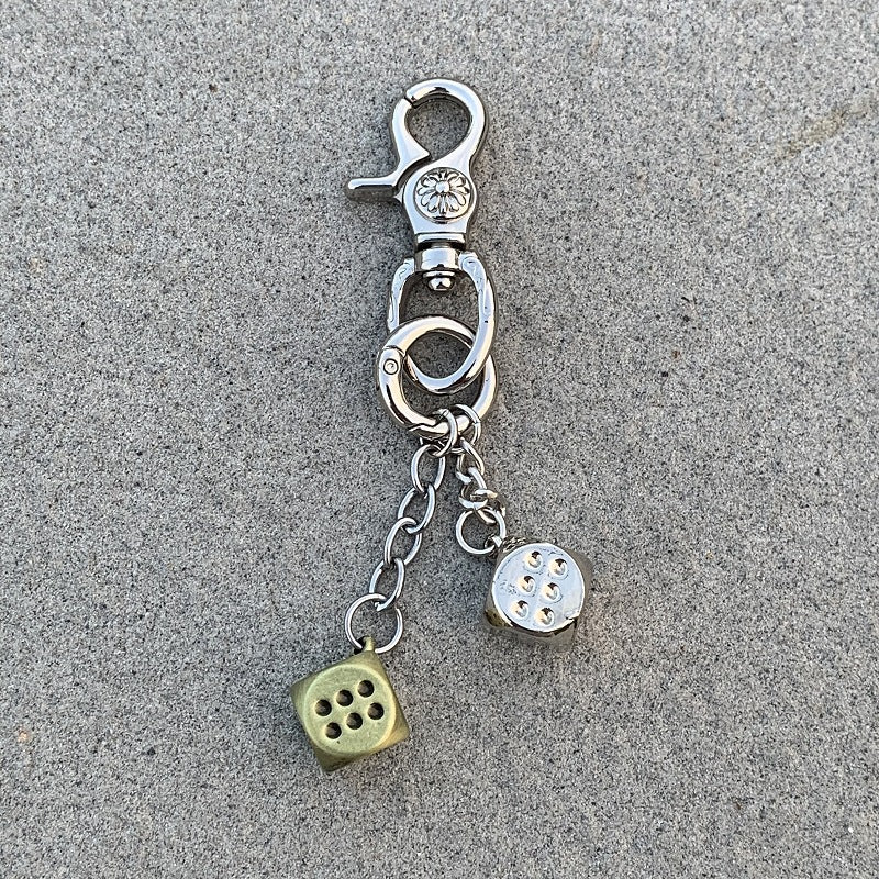 Chrome Hearts heavy-duty keychain dice pendant