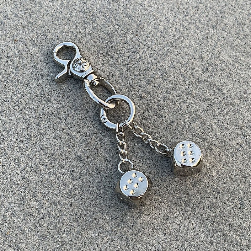 Chrome Hearts heavy-duty keychain dice pendant