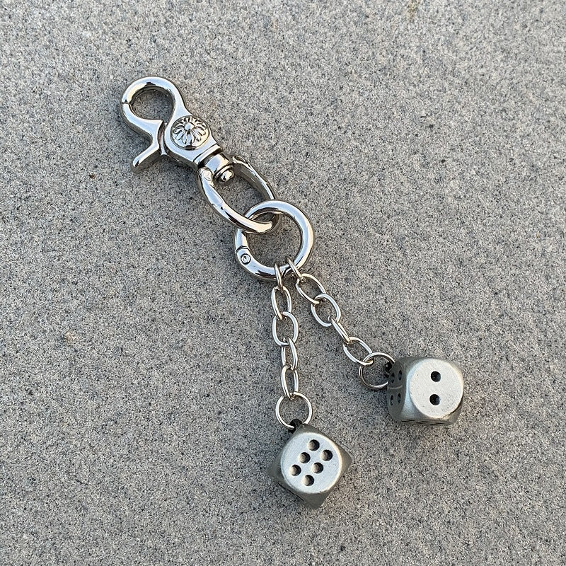 Chrome Hearts heavy-duty keychain dice pendant