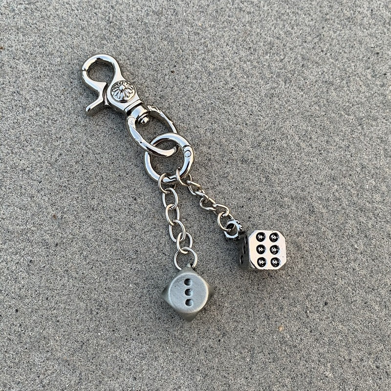 Chrome Hearts heavy-duty keychain dice pendant