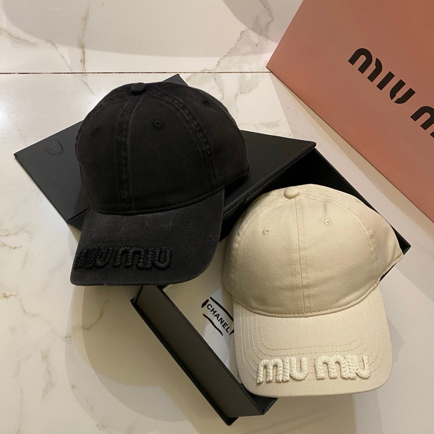 MiuMiu Distressed Washed Baseball Cap